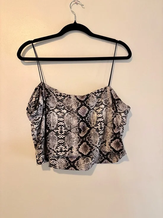 Better Be Plus Snake Print Off Shoulder Crop Top 3X Stretch Y2K Party Club - Picture 4 of 5